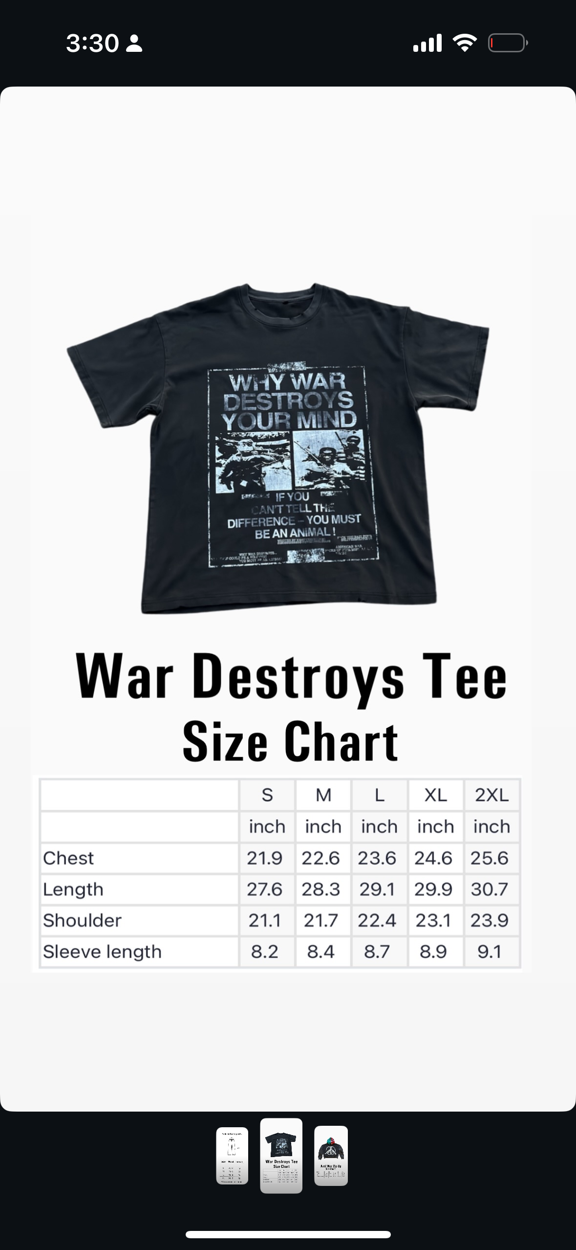 “War Destroys” tee